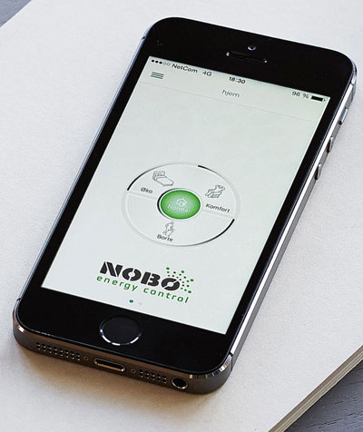Приложение NOBO Energy Control для смартфона или планшета